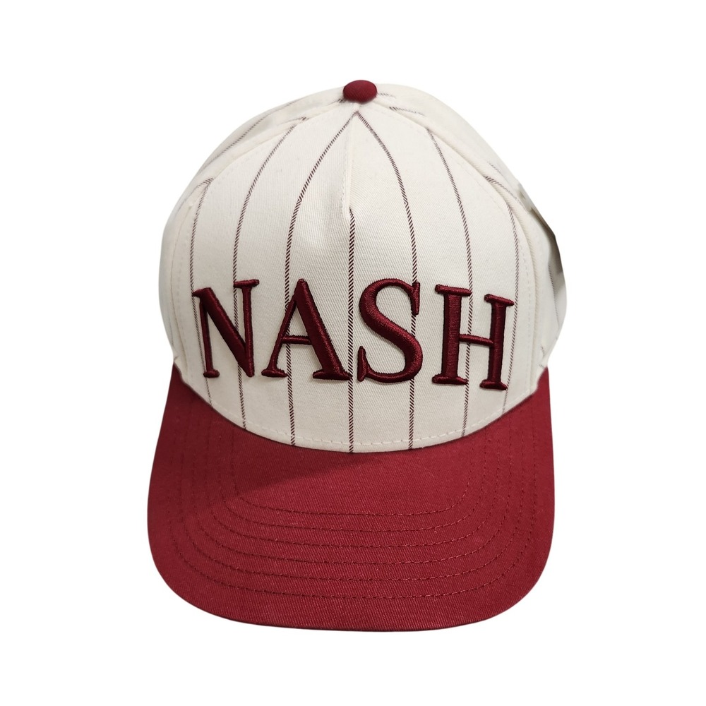 The Nash Collection NASH Hat Cap Snap Back Mens One Size Red Pinstripe Baseball